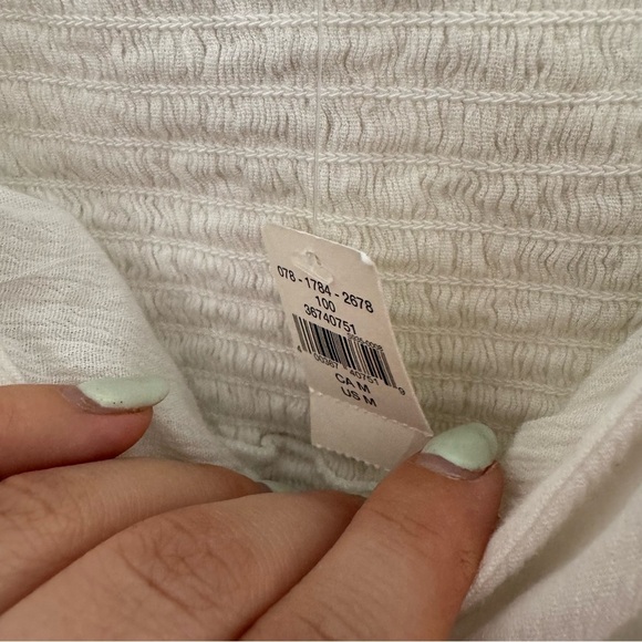 NWT AERIE White Tie-Front Crop Top | Minimalist Summer Cami M - Picture 2 of 3